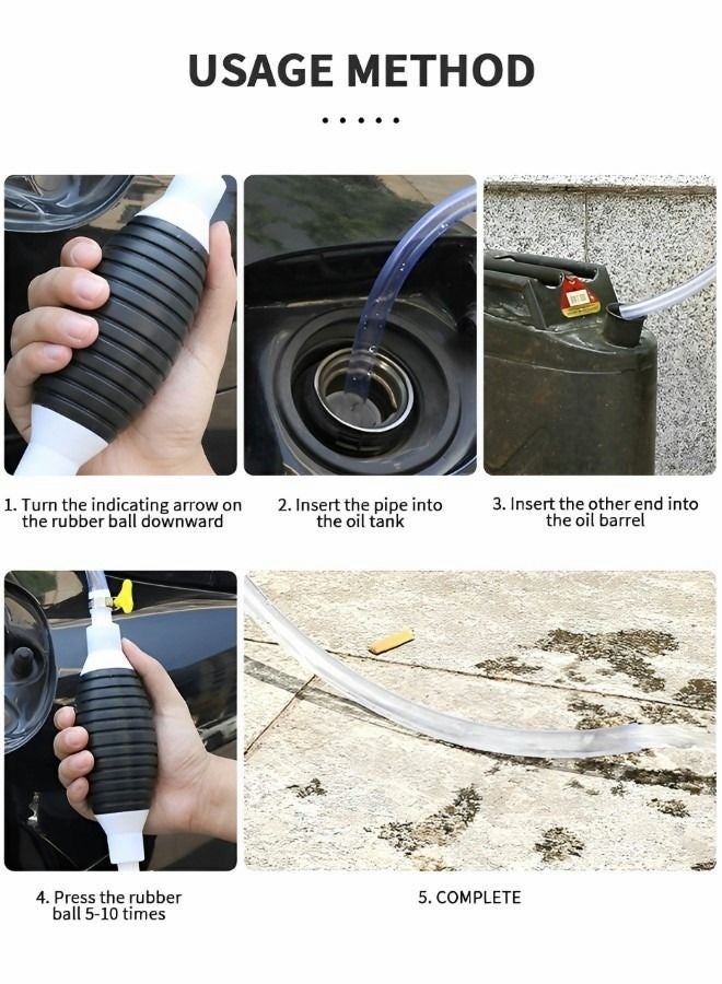 OR MENG Gasoline Siphon Hose,Upgrade 18MM Diameter Nozzle Gas Oil Water Fuel Transfer Siphon Pump,Manual Car Fuel Transfer Pump for Gas Gasoline Petrol with 2M Syphon Hose,Automotive Supplies - Image 4